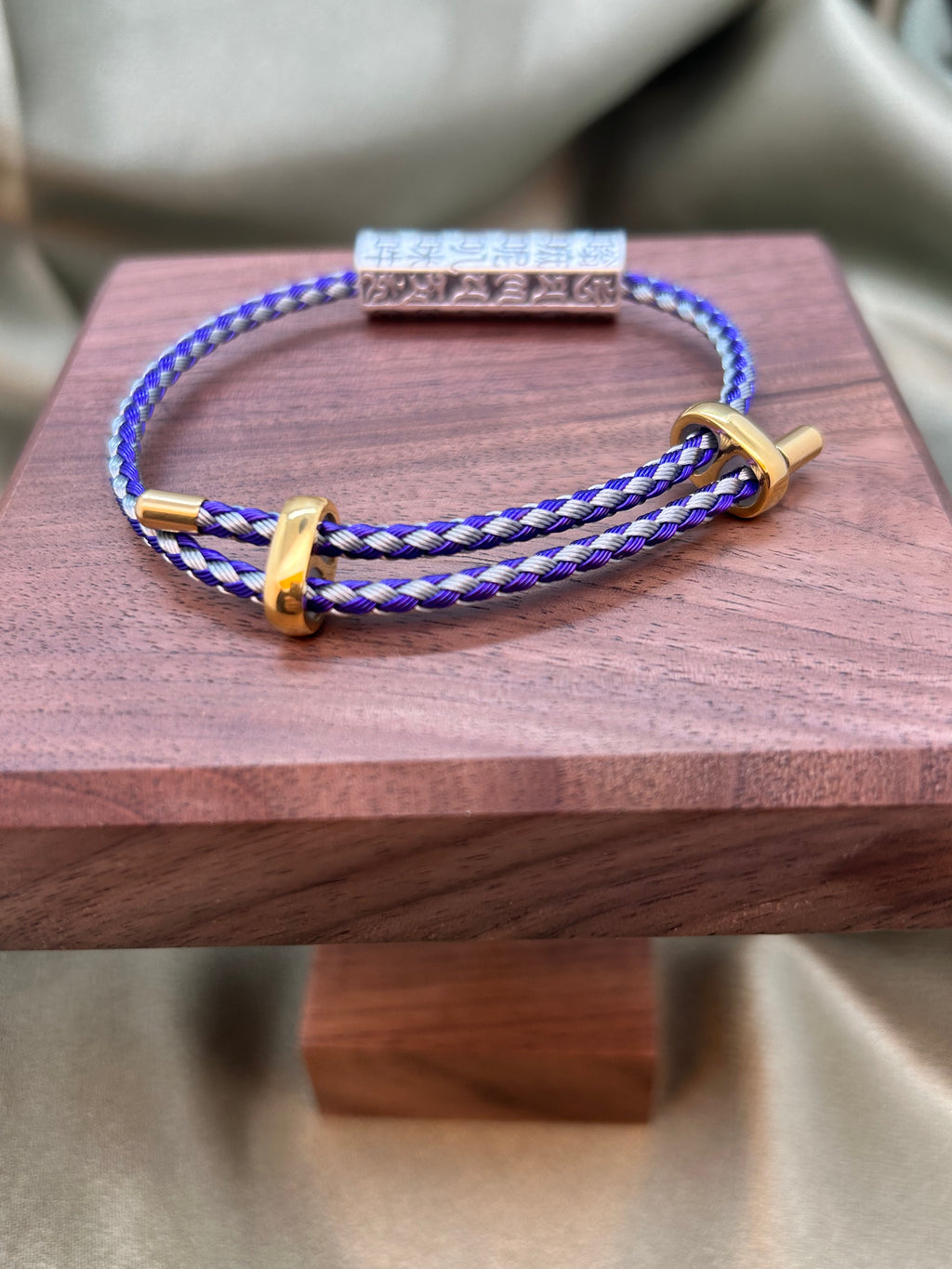 Silver Bead with Engraved Six-Syllable Mantra (Om Mani Padme Hum)