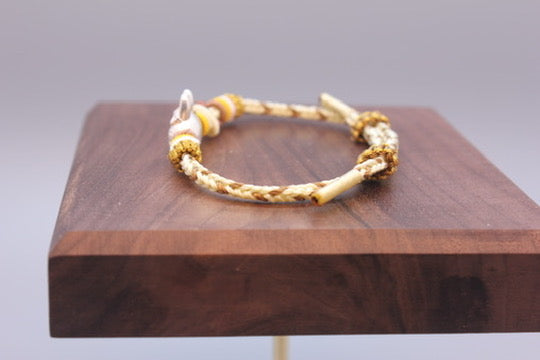 Artisan Woven Bracelet with Silver Sculpted Head Charm